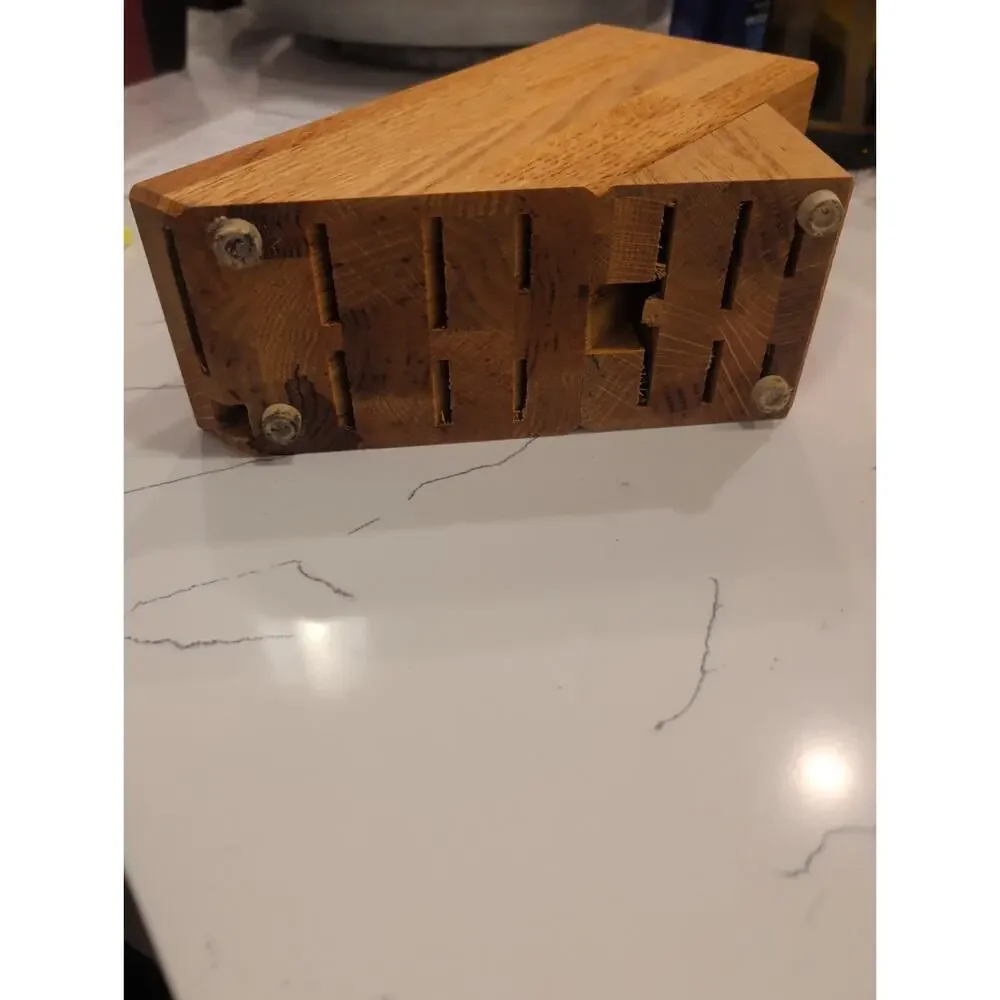 WUSTHOF 9 Slot Knife Storage Block Solid Oak (?) Wood Block, NO KNIVES